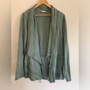 Jane and Delancey Utility Open Drape Jacket Washed Green Size M